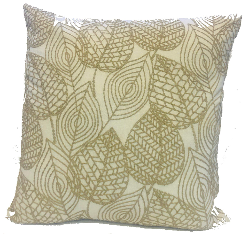 Crestmont Decorative Embroidered Pillow Covers/Cases 20x20 Set of 2 (Leafly)